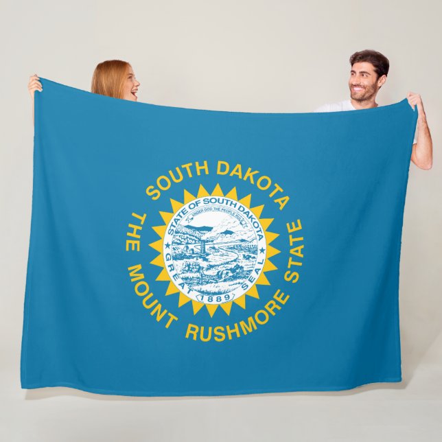 Staatsflagge in Süddakota Fleecedecke (Beispiel)