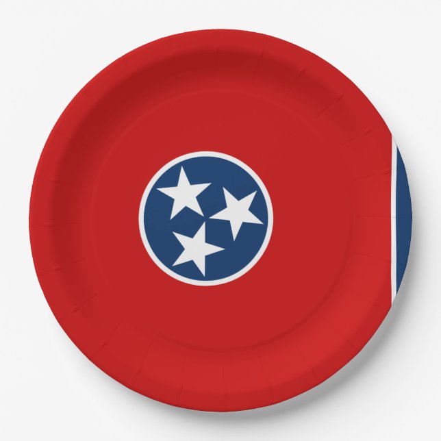 Staatsflagge in Tennessee Pappteller (Vorderseite)