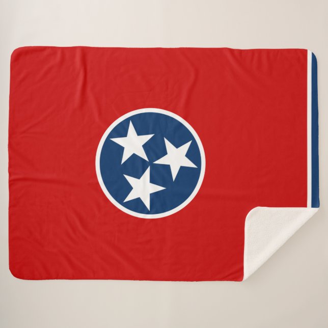 Staatsflagge in Tennessee Sherpadecke (Vorderseite (Horizontal))