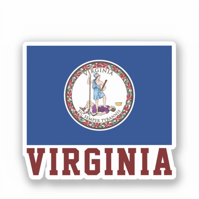 Staatsflagge in Virginia Aufkleber (Vorderseite)
