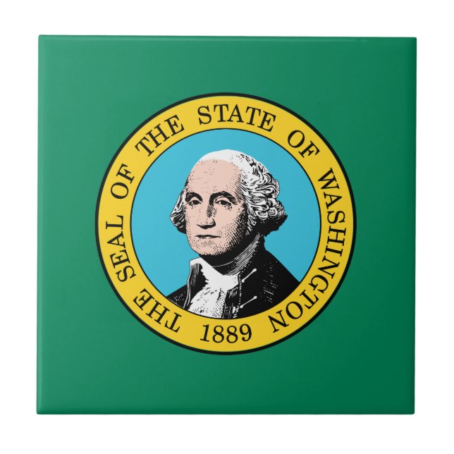 Staatsflagge in Washington Fliese (Vorderseite)