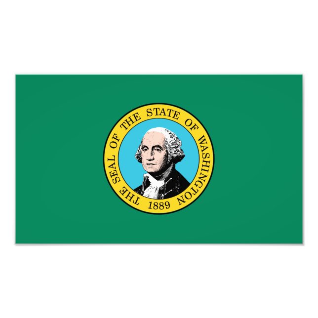Staatsflagge in Washington Fotodruck (Vorne)