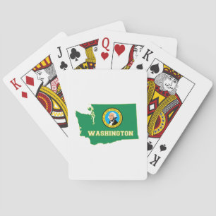 Staatsflagge in Washington Map Spielkarten