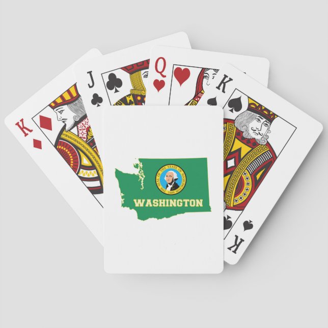 Staatsflagge in Washington Map Spielkarten (Rückseite)
