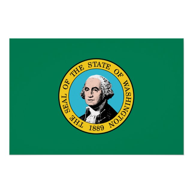 Staatsflagge in Washington Poster (Vorderseite)