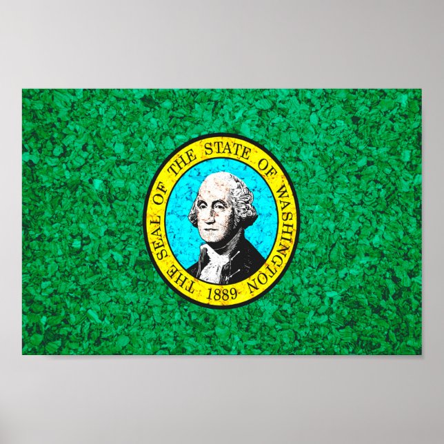 Staatsflagge in Washington Poster (Vorne)