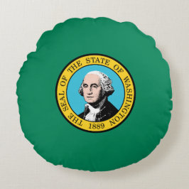 Staatsflagge in Washington Rundes Kissen