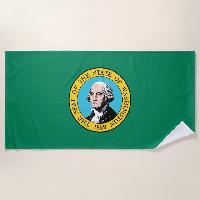 Staatsflagge in Washington Strandtuch (Vorderseite)