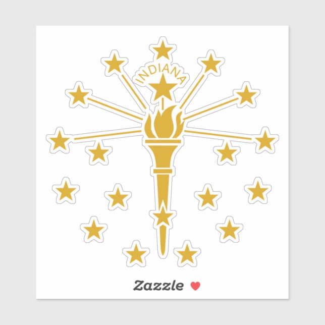 Staatsflagge Indiana Aufkleber (Blatt)