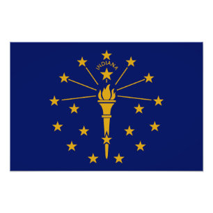 Staatsflagge Indiana Fotodruck