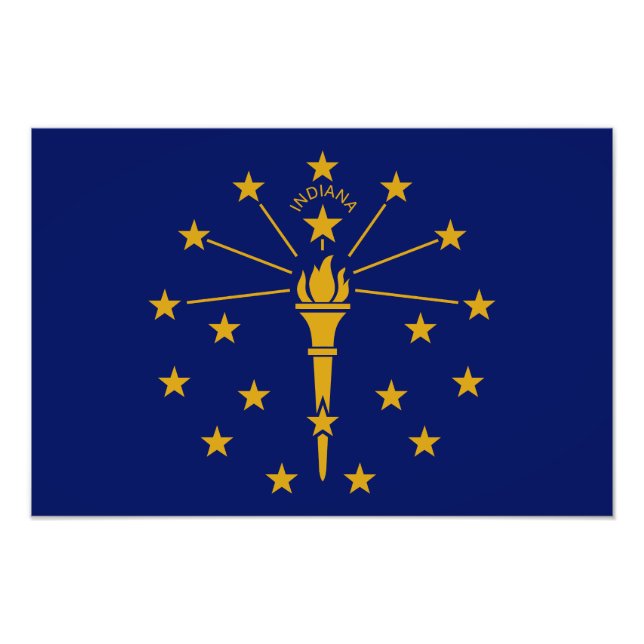 Staatsflagge Indiana Fotodruck (Vorne)