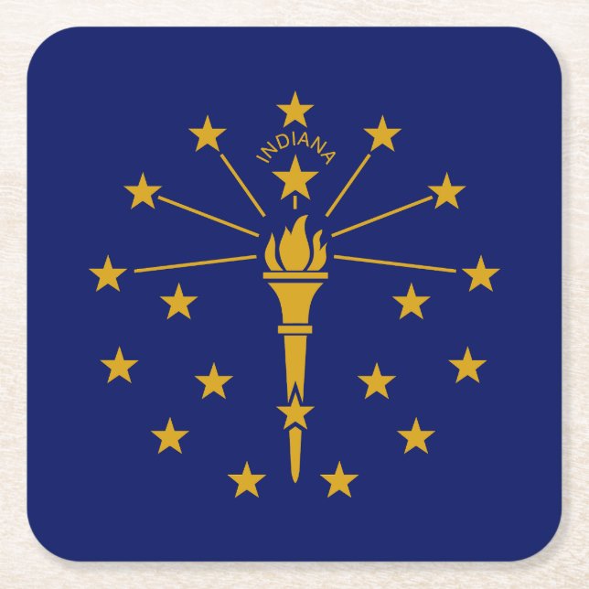Staatsflagge Indiana Rechteckiger Pappuntersetzer (Vorderseite)