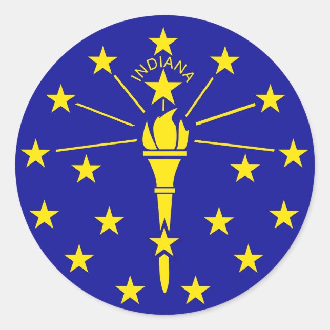 Staatsflagge Indiana Runder Aufkleber (Vorderseite)