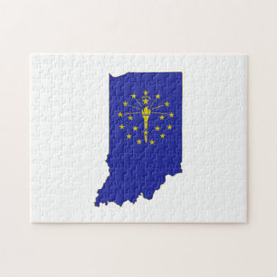 Staatsflagge Indiana und Karte