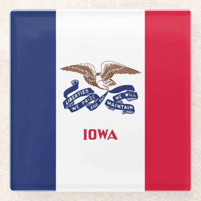 Staatsflagge Iowa Glasuntersetzer (Vorderseite)