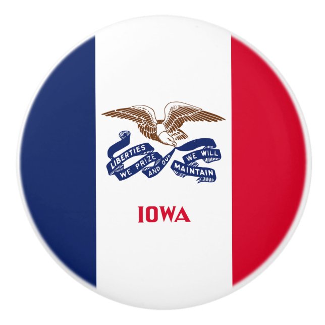 Staatsflagge Iowa Keramikknauf (Vorderseite)