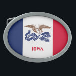 Staatsflagge Iowa Ovale Gürtelschnalle<br><div class="desc">Patriotische Iowa-Staatsflagge.</div>