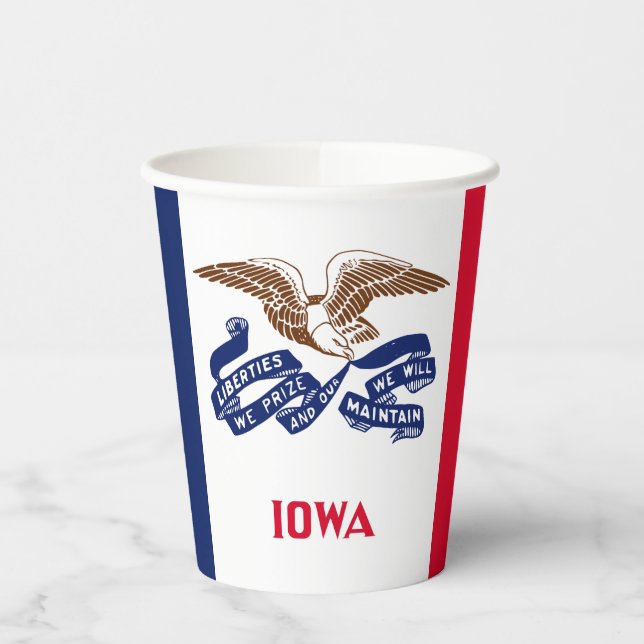 Staatsflagge Iowa Pappbecher (Links)