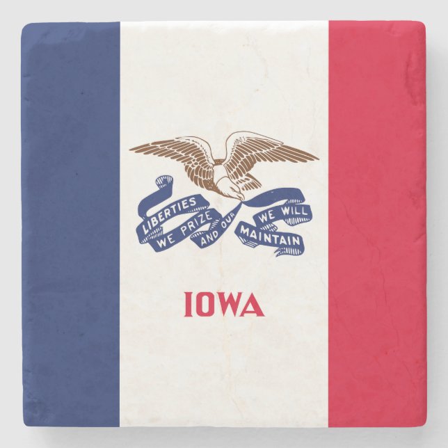 Staatsflagge Iowa Steinuntersetzer (Vorderseite)