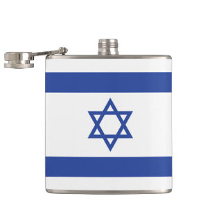 Staatsflagge Israels, Davidstern Judentum jüdisch Flachmann