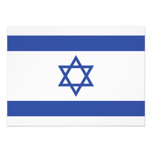 Staatsflagge Israels, Davidstern Judentum jüdisch Fotodruck