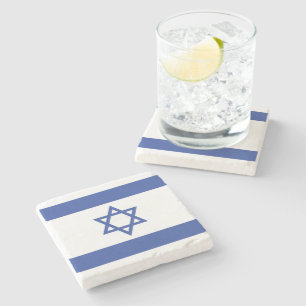 Staatsflagge Israels, Davidstern Judentum jüdisch Steinuntersetzer