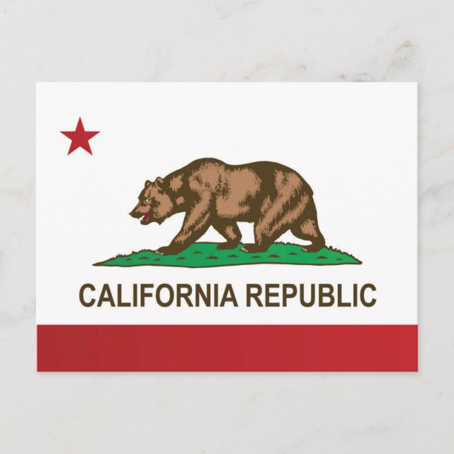Staatsflagge Kaliforniens, USA Postkarte (Vorderseite)