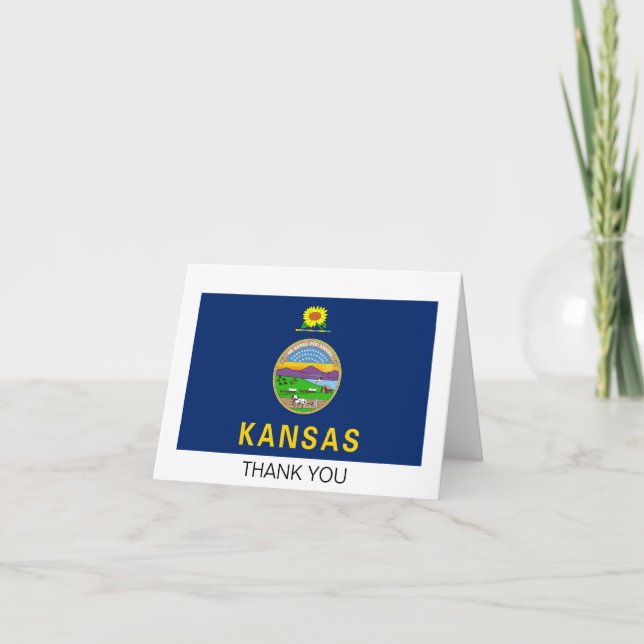 Staatsflagge Kansas Dankeskarte (Vorderseite)