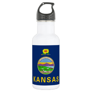Staatsflagge Kansas Edelstahlflasche