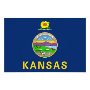Staatsflagge Kansas Fotodruck