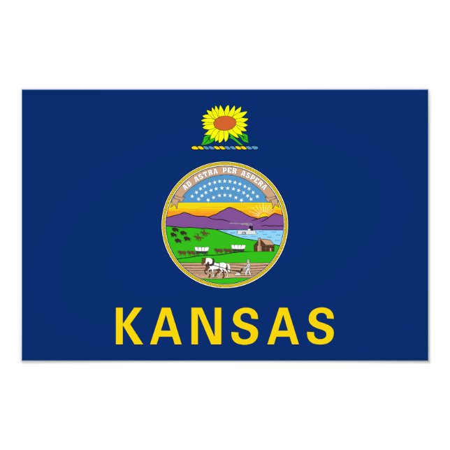 Staatsflagge Kansas Fotodruck (Vorne)