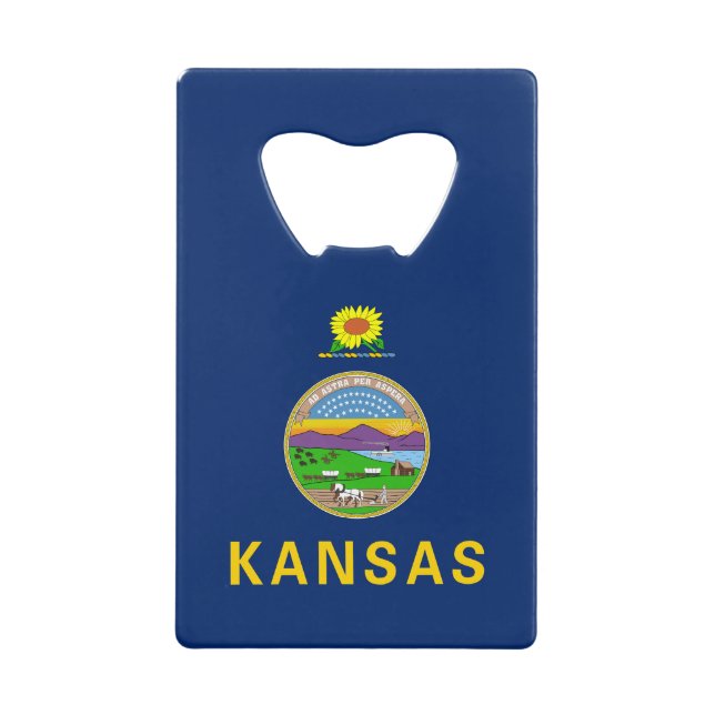 Staatsflagge Kansas Geldbeutel Flaschenöffner (Vorderseite)