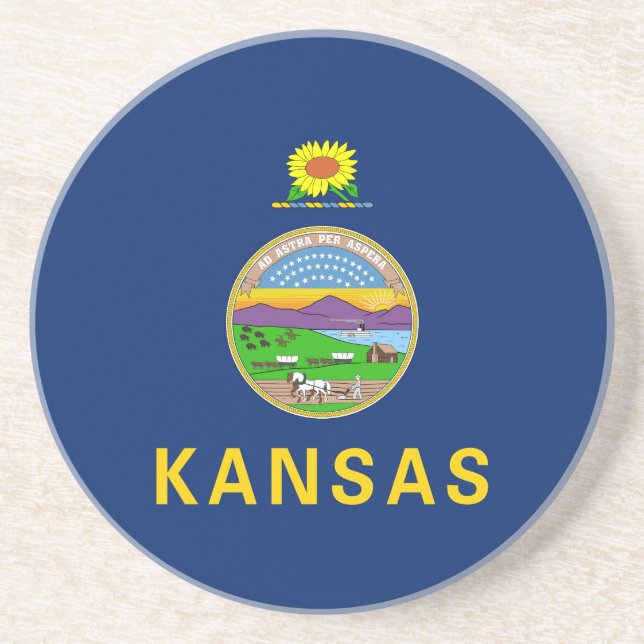 Staatsflagge Kansas Getränkeuntersetzer (Vorne)
