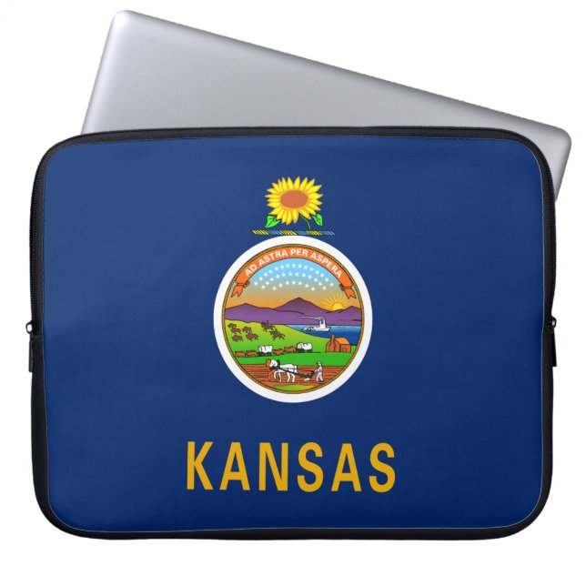 Staatsflagge Kansas Laptopschutzhülle (Vorderseite)