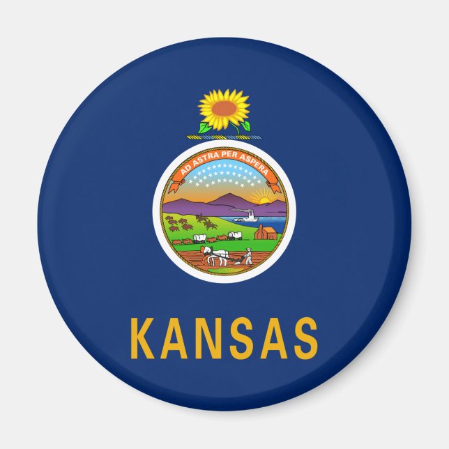 Staatsflagge Kansas Magnet (Vorne)