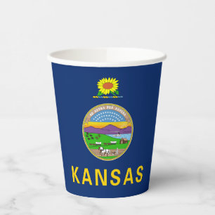 Staatsflagge Kansas Pappbecher