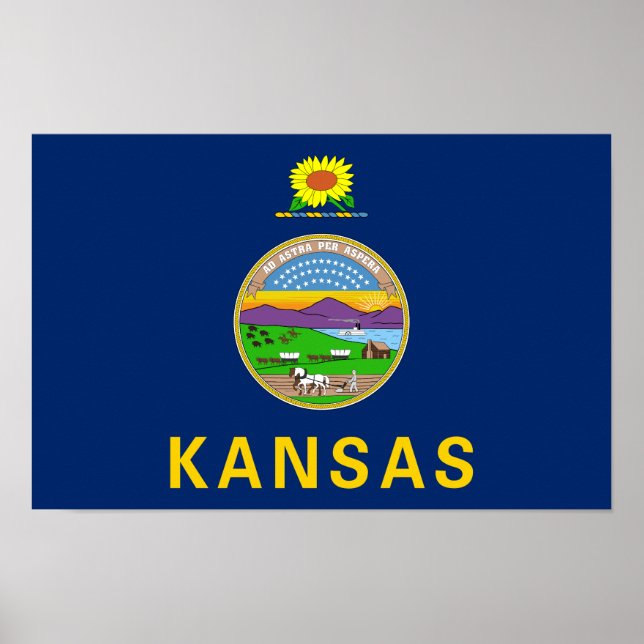 Staatsflagge Kansas Poster (Vorne)