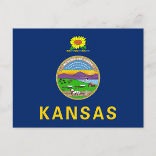 Staatsflagge Kansas Postkarte