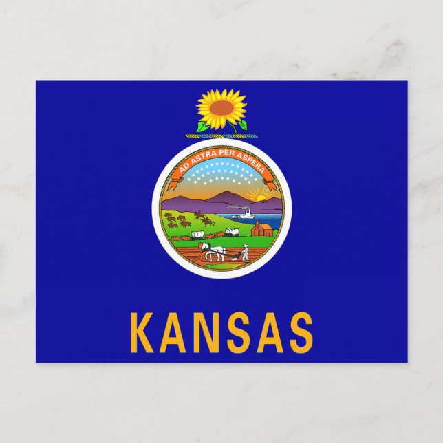 Staatsflagge Kansas Postkarte (Vorderseite)