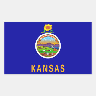 Staatsflagge Kansas Rechteckiger Aufkleber
