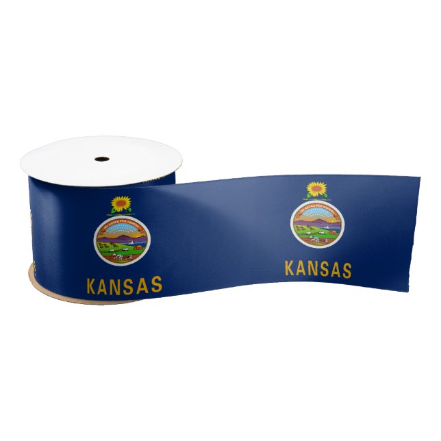 Staatsflagge Kansas Satinband (Spule)