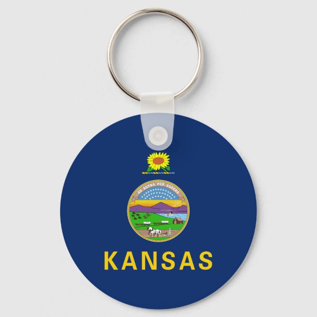 Staatsflagge Kansas Schlüsselanhänger (Vorderseite)