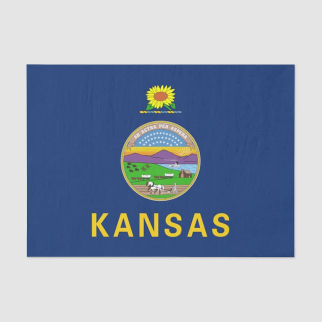 Staatsflagge Kansas Seidenpapier (Vorderseite)