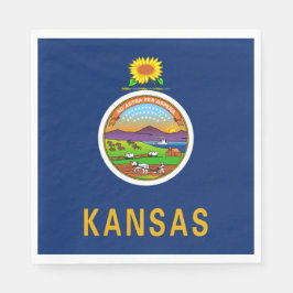 Staatsflagge Kansas Serviette