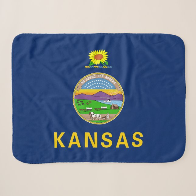 Staatsflagge Kansas Sherpadecke (Vorderseite (Horizontal))