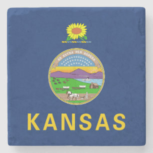 Staatsflagge Kansas Steinuntersetzer