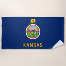 Staatsflagge Kansas Strandtuch