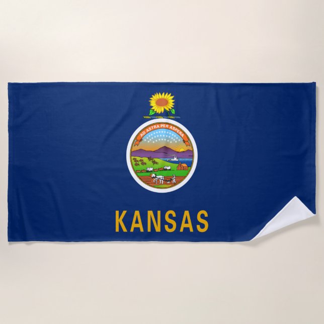 Staatsflagge Kansas Strandtuch (Vorderseite)