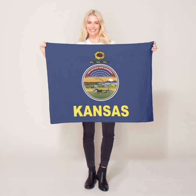 Staatsflagge Kansas, USA Fleecedecke (Beispiel)