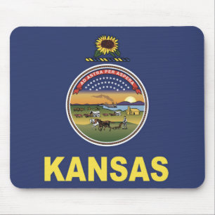 Staatsflagge Kansas, USA Mousepad